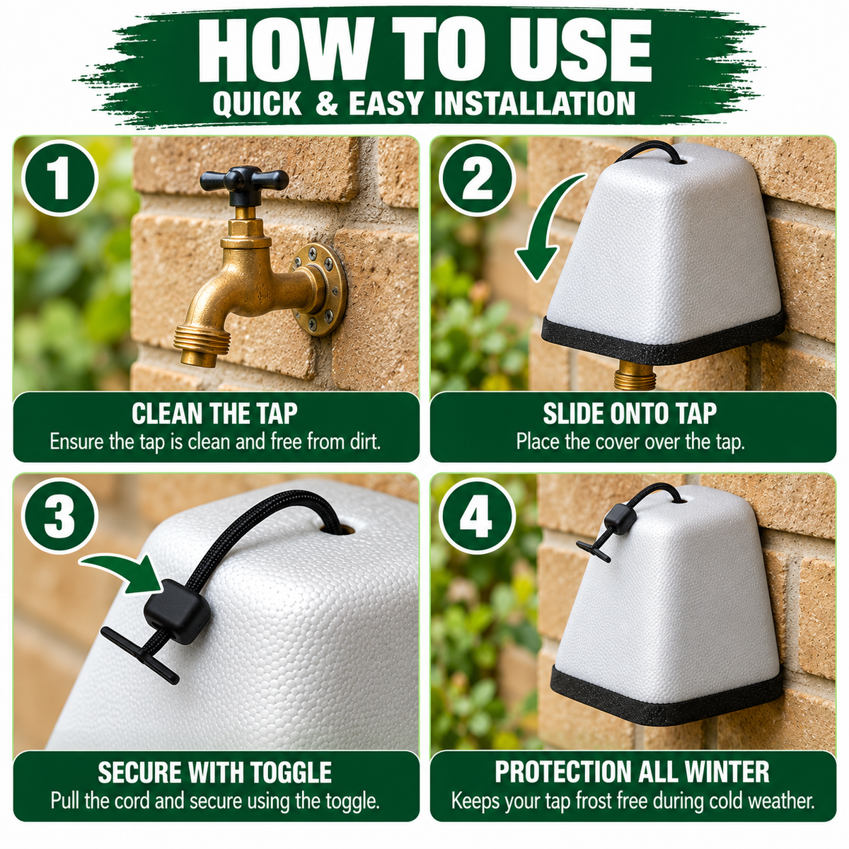 Outside Garden Tap Jacket Cover Insulated Frost Protector Winter Thermal