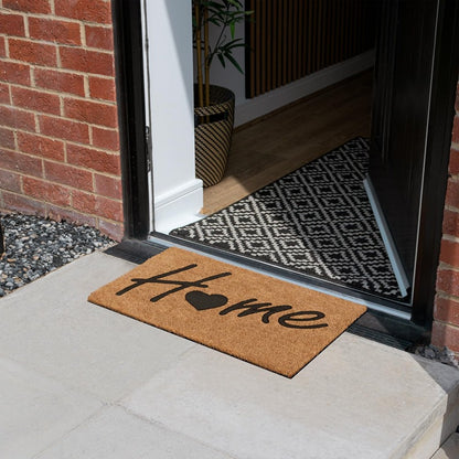 JVL Rubber Embossed PVC Backed Coir Doormat, 40x60cm