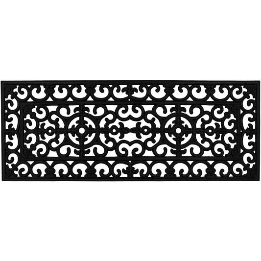 JVL Lexi Wrought Iron Effect Rubber Patio Mat 45x120cm
