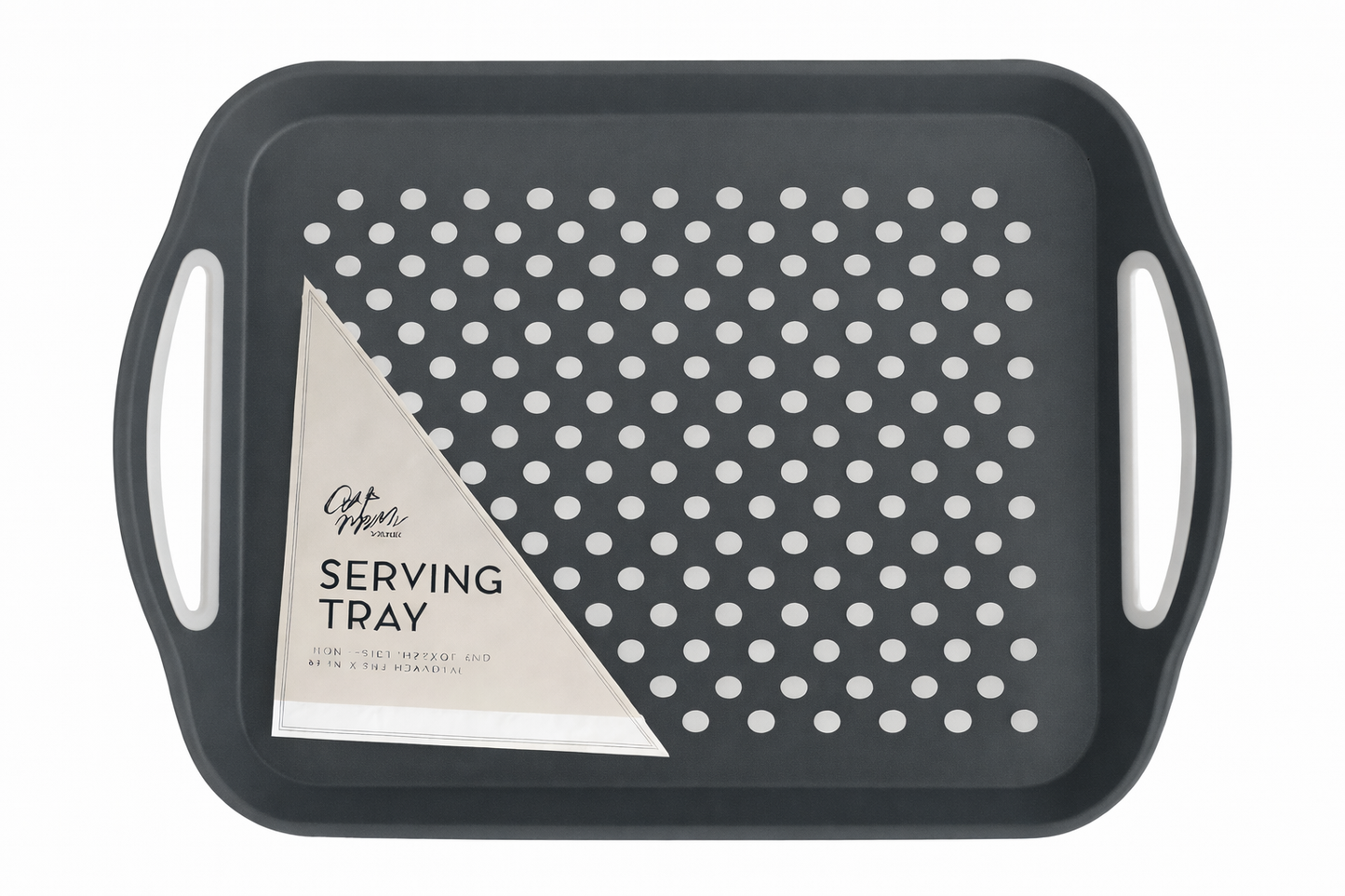 Anti Non Slip Plastic Food Tray Rubber Grip Surface Serving Lap Dinner pk2