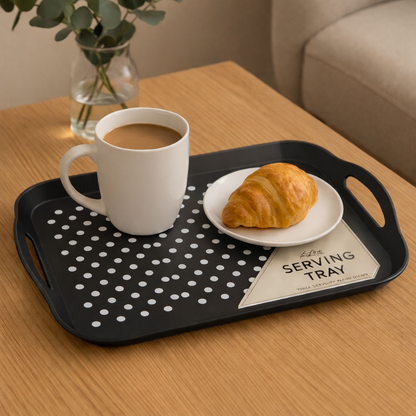 Anti Non Slip Plastic Food Tray Rubber Grip Surface Serving Lap Dinner pk2
