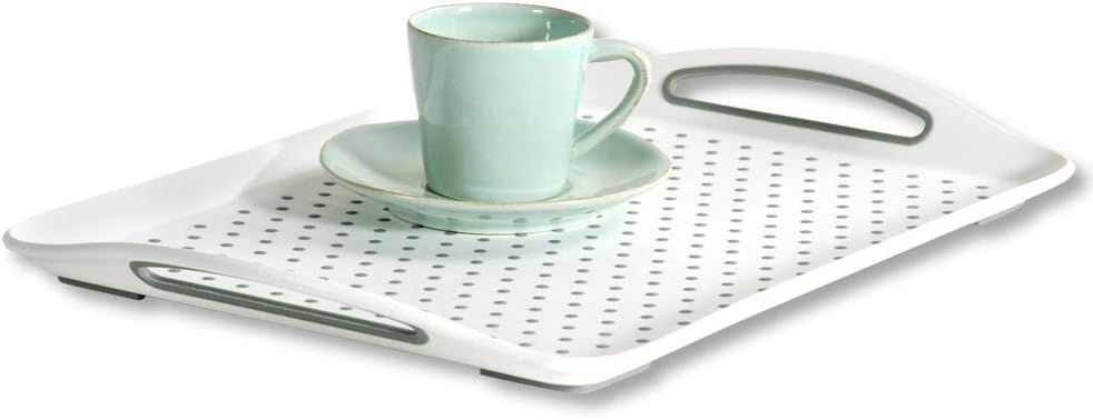 Anti Non Slip Plastic Food Tray Rubber Grip Surface Serving Lap Dinner pk2