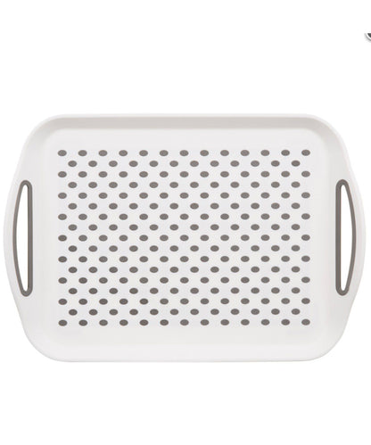 Anti Non Slip Plastic Food Tray Rubber Grip Surface Serving Lap Dinner