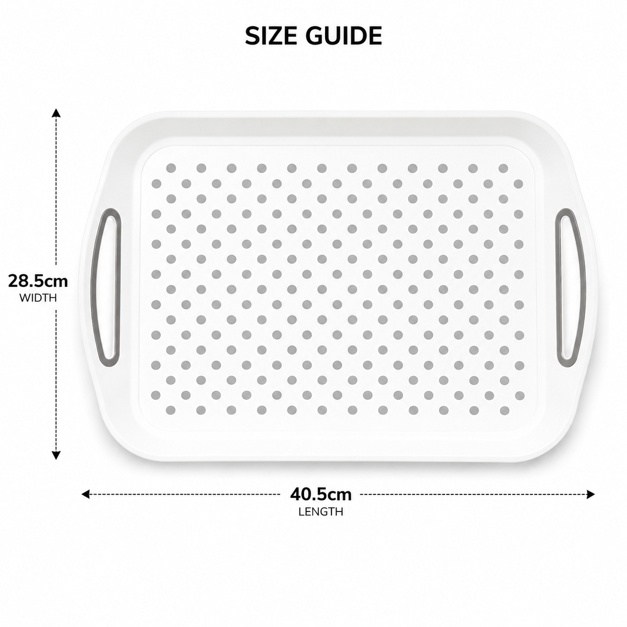 Anti Non Slip Plastic Food Tray Rubber Grip Surface Serving Lap Dinner