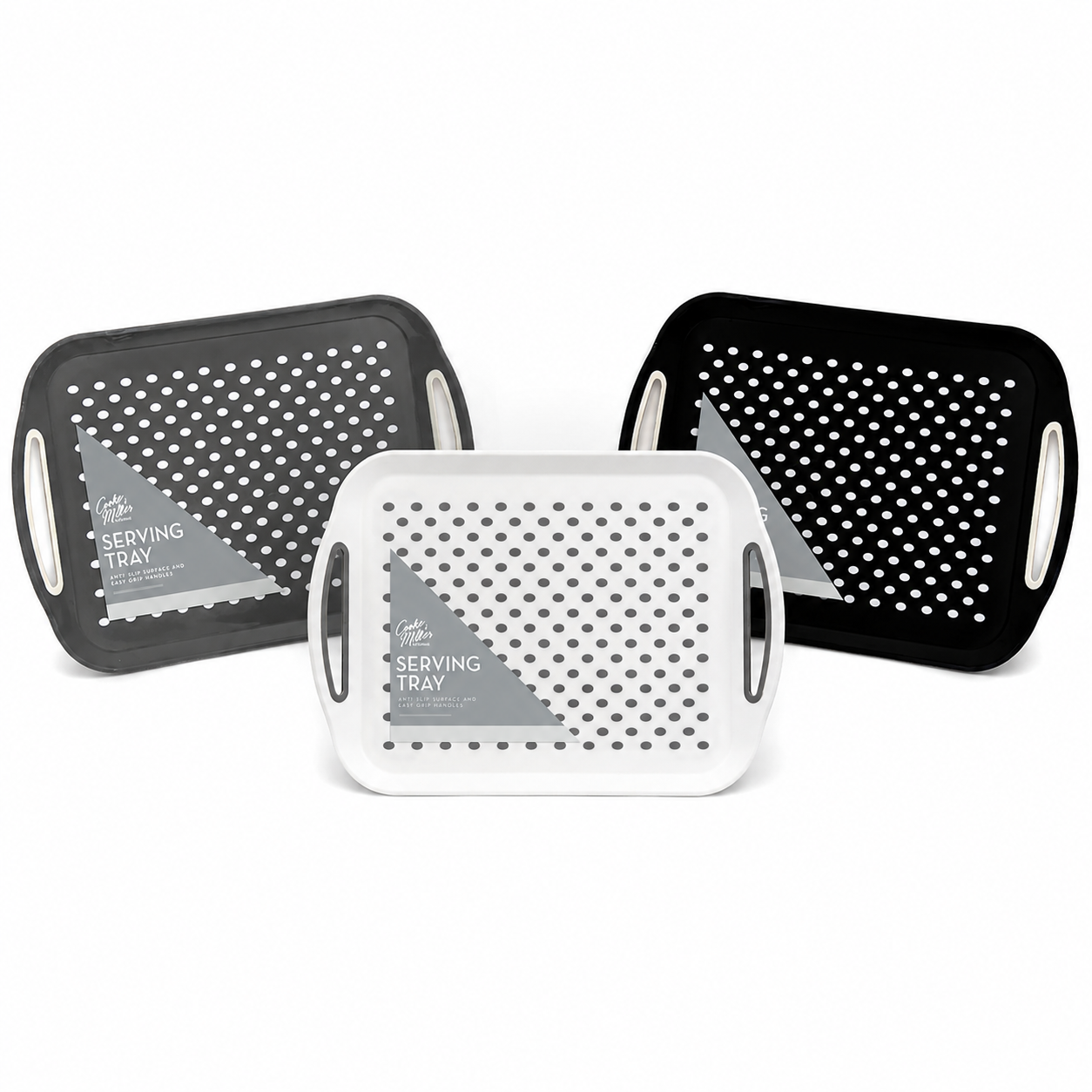 Anti Non Slip Plastic Food Tray Rubber Grip Surface Serving Lap Dinner