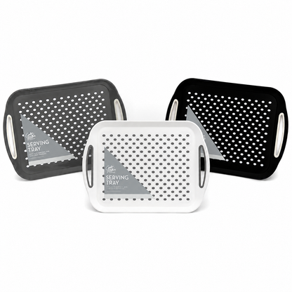 Anti Non Slip Plastic Food Tray Rubber Grip Surface Serving Lap Dinner