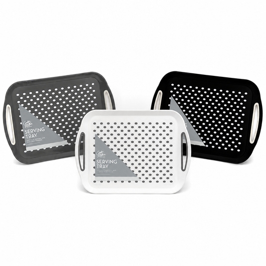 Anti Non Slip Plastic Food Tray Rubber Grip Surface Serving Lap Dinner