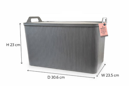 Stackable Storage box Ribbed Grey
