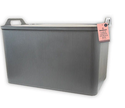 Stackable Storage box Ribbed Grey