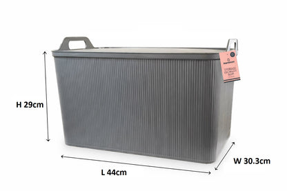 Stackable Storage box Ribbed Grey