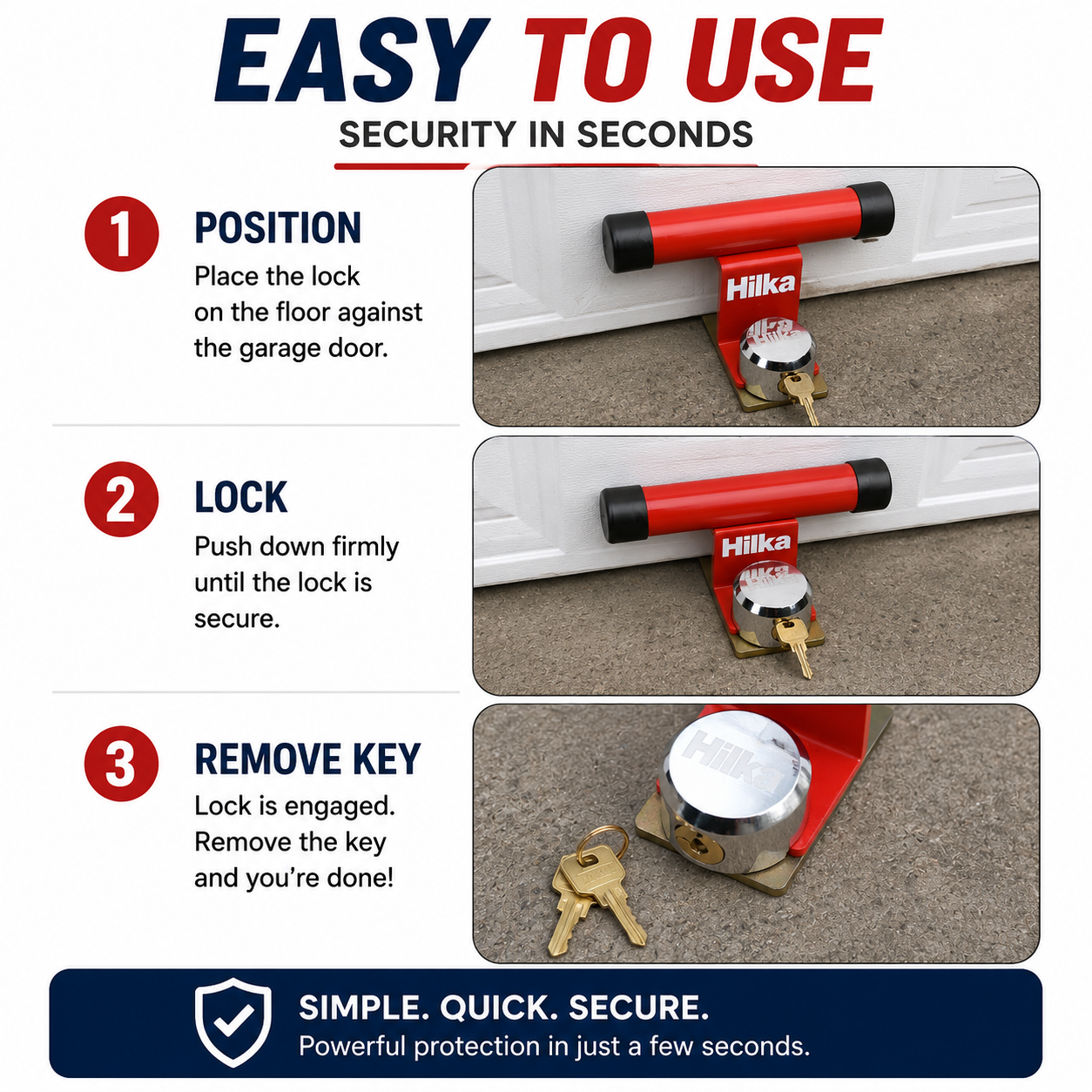 Hilka Heavy Duty Garage Door Lock Protector Security