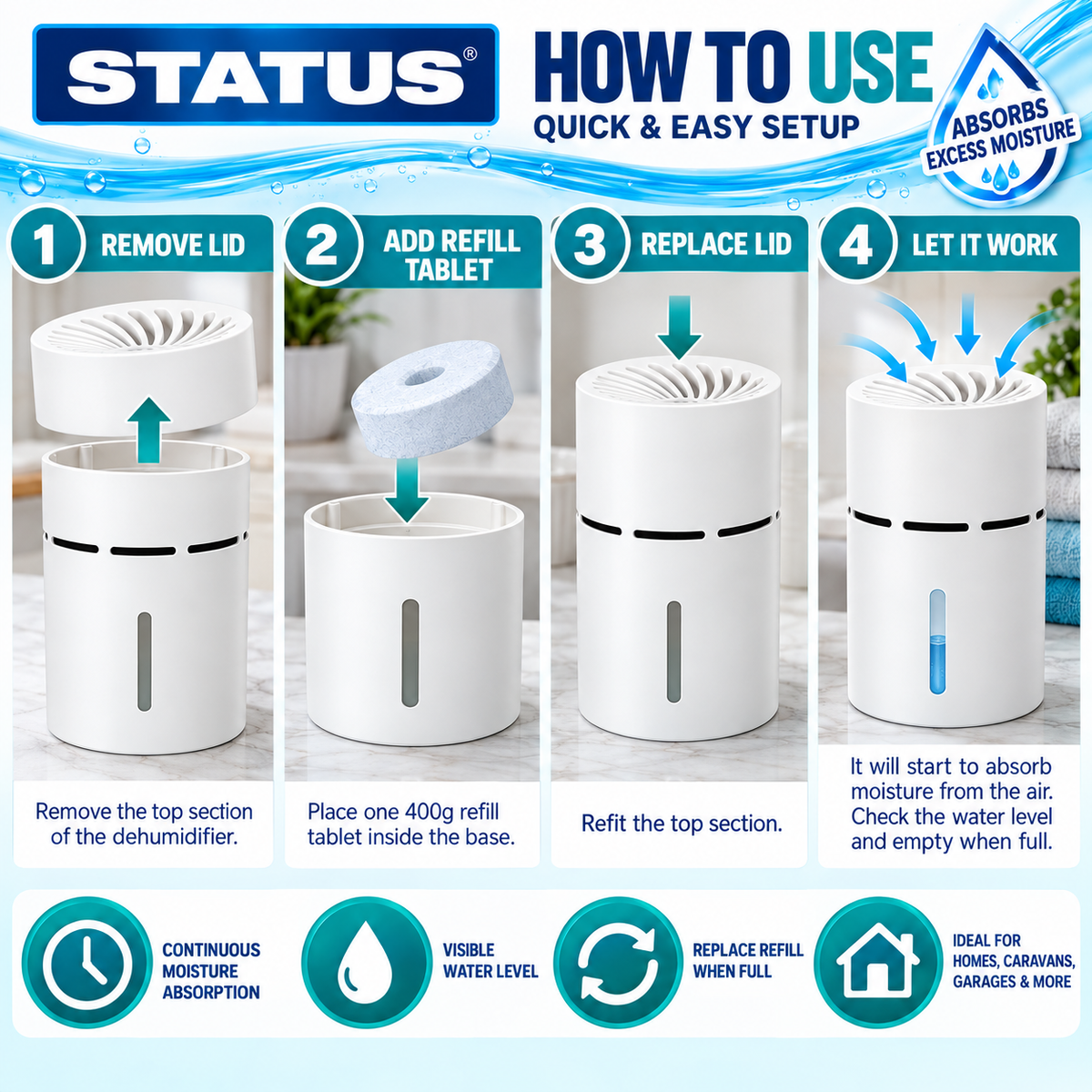 Moisture trap Aborber Dehumidifier 400gm