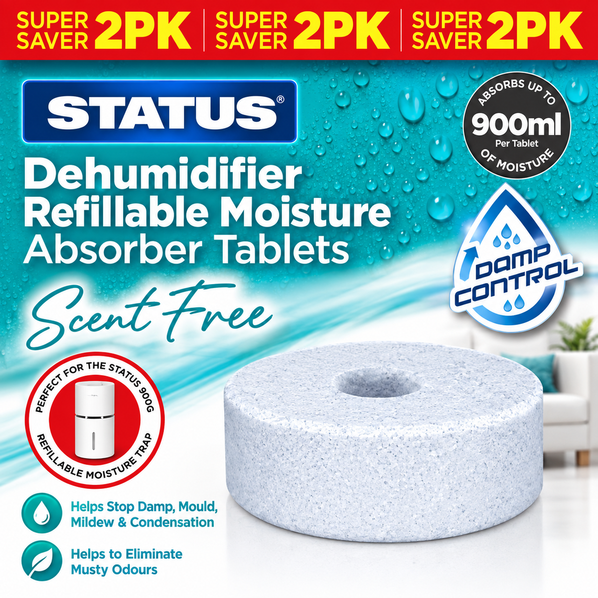 Moisture trap Absordber Dehumidifier refill pk2 400gm