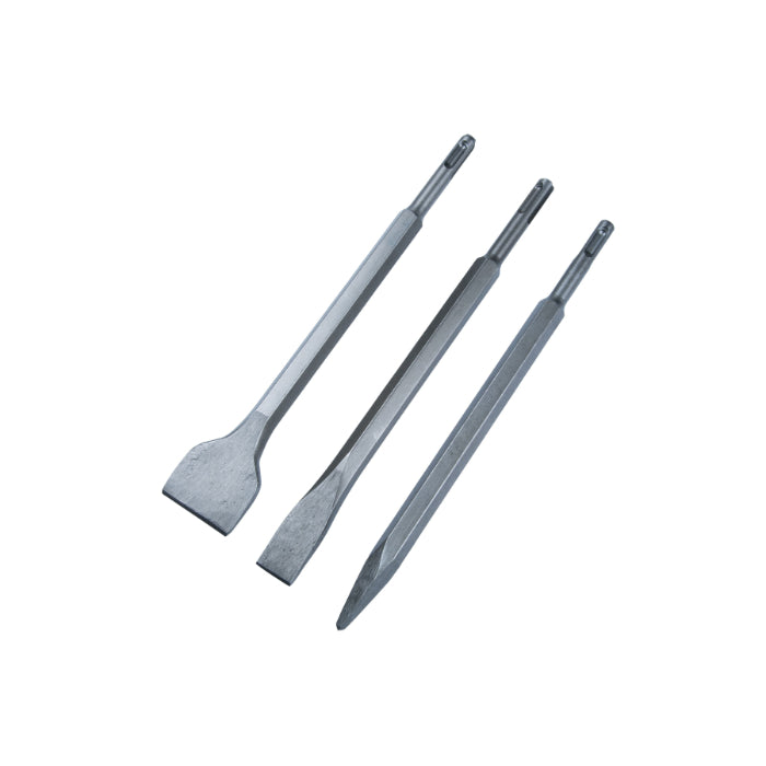 SDS Plus Drill Chisels Masonry Chisel Bit Set Pointed Flat BlueSpot 3pc 250mm