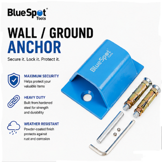 Bluespot Security ground or wall anchor for bikes and Motorbikes 87mmx Grey / Blue 120mm