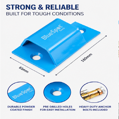 Bluespot Security Ground or wall anchor for Bikes and motorbikes x / Grey / Blue 65mm / 160mm