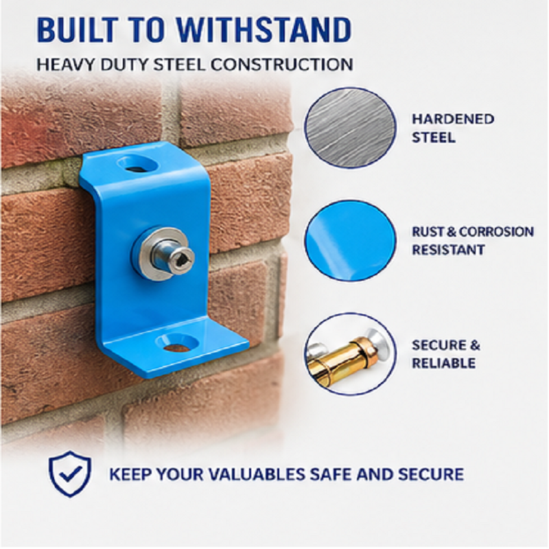 Bluespot Security Ground or wall anchor for Bikes and motorbikes x / Grey / Blue 65mm / 160mm