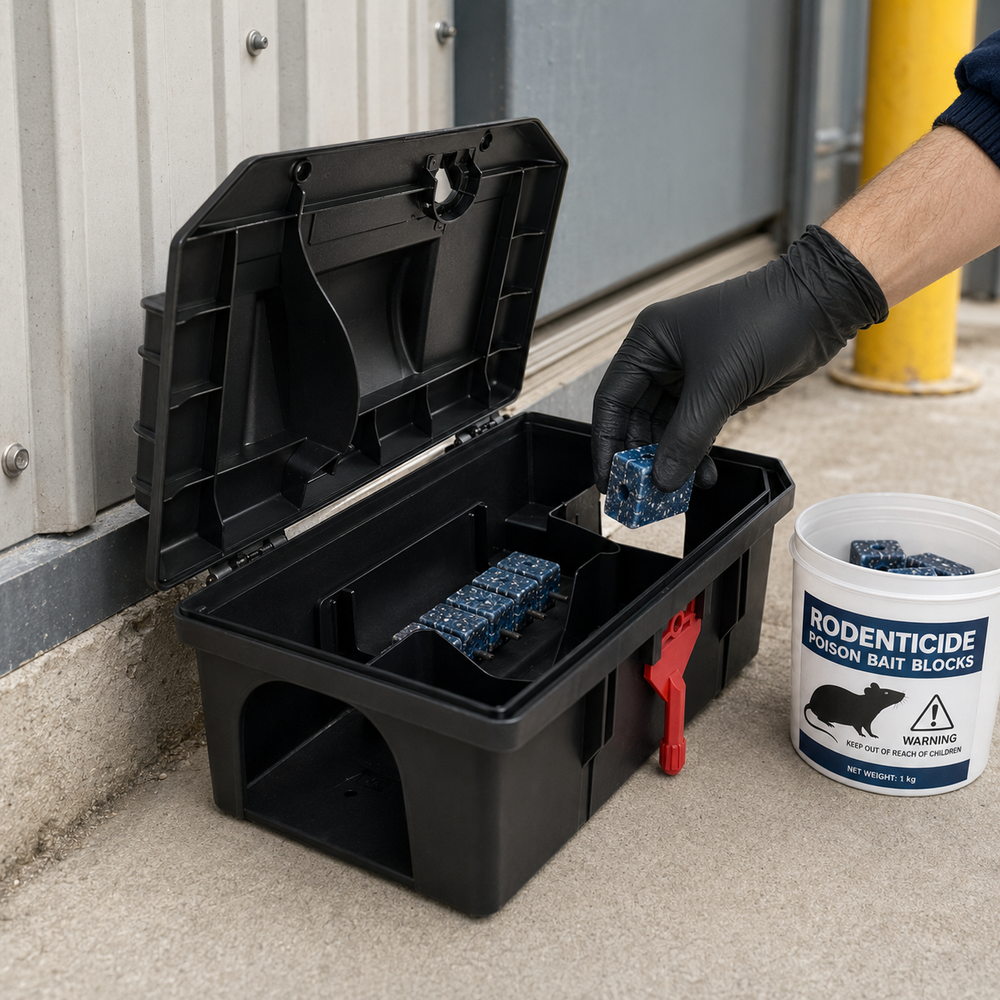 Outdoor Rat & Mouse lockable Bait Station with lock
