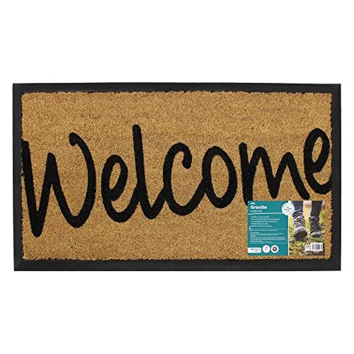 JVL Granite Coir Mat 40x70-Welcome