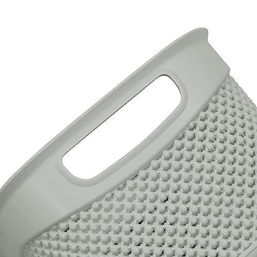 JVL Droplette 9L Plastic Storage Basket, Ice Grey