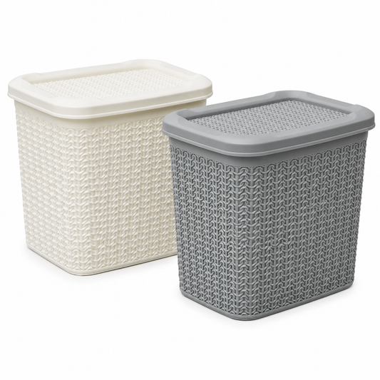 JVL Knit Design Loop Plastic Storage Box, 10L