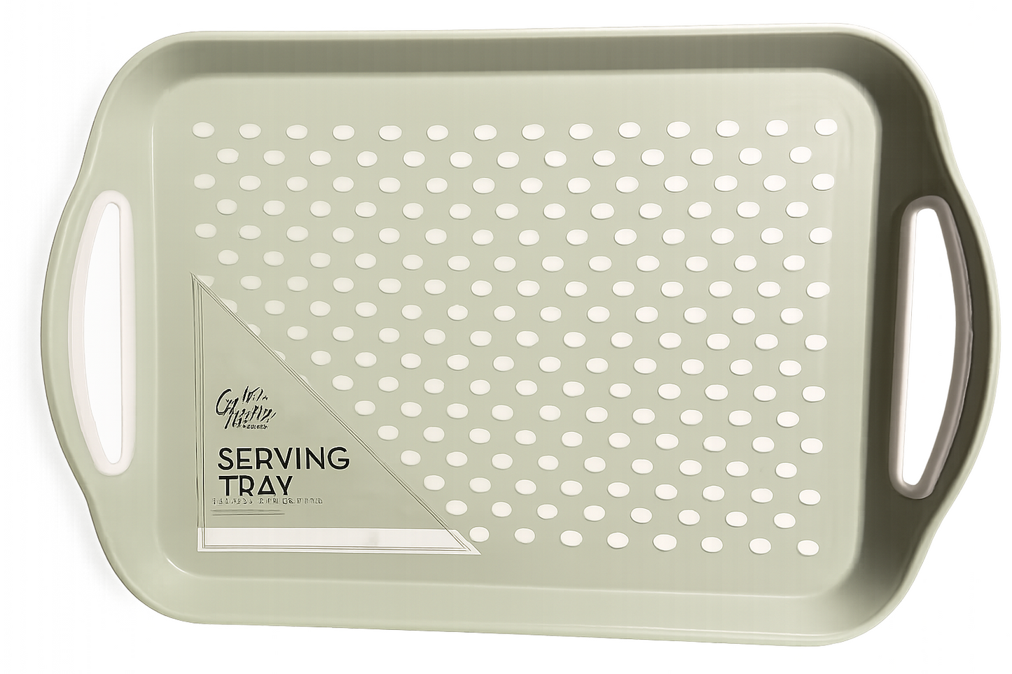Anti Non Slip Plastic Food Tray Rubber Grip Surface Serving Lap Dinner pk2