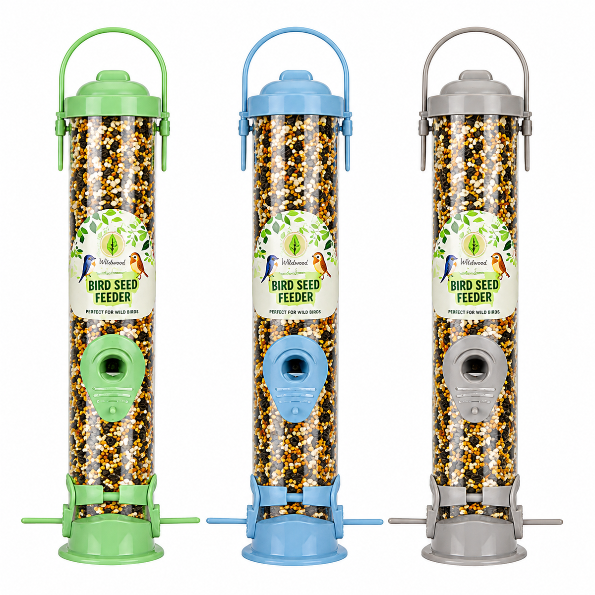 PMS Large Hanging Bird Seed Feeder Bird Feeder Blue 39Cm